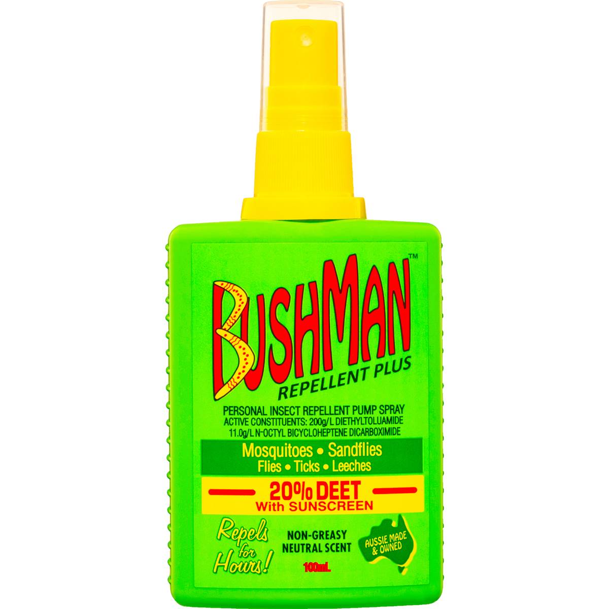 Bushman Plus 20% Deet Insect Repellent Pump Spray 100ml
