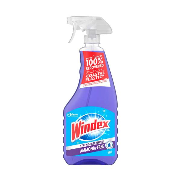 WINDEX GLASS CLEANER TRIGGER SPRAY AMMONIA FREE 500ML