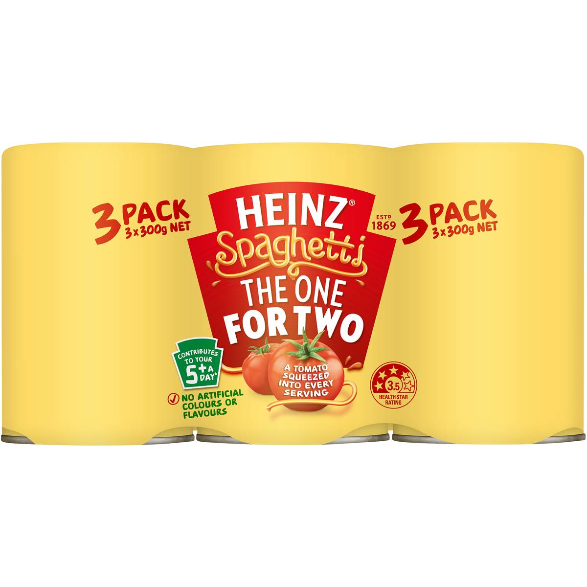 Heinz Spaghetti Tomato & Cheese Pasta Tin Spaghetti Multipack 300g x3 Pack