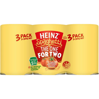 Heinz Spaghetti Tomato & Cheese Pasta Tin Spaghetti Multipack 300g x3 Pack