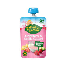 RAFFERTY'S GARDEN STRAWBERRY & VANILLA CUSTARD POUCH 6+ MONTHS 120G