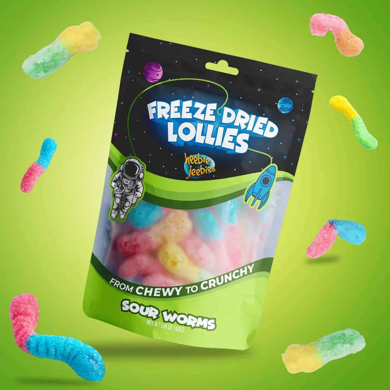 Heebie Jeebies Freeze Dried Candy Watermelon & Sour Worms Retired
