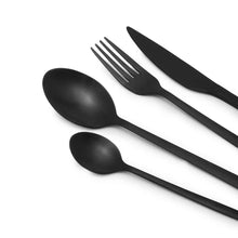 16 Piece Matte Black Cutlery Set