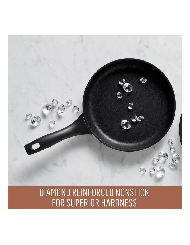 Per Domani Nonstick Induction Open Skillet 24cm in Black