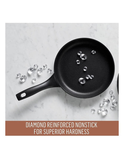 Per Domani Nonstick Induction Open Skillet 24cm in Black