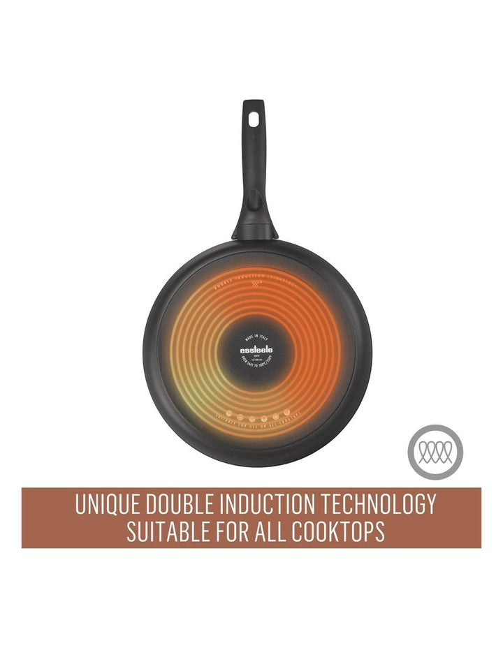 Per Domani Nonstick Induction Open Skillet 24cm in Black