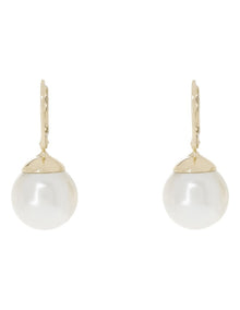 French Hook Faux Pearl Gold Earrings