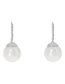 French Hook Faux Pearl Silver Earrings