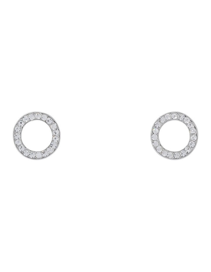 CZubic Zirconia Silver Circle Earring