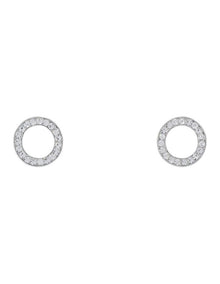 CZubic Zirconia Silver Circle Earring