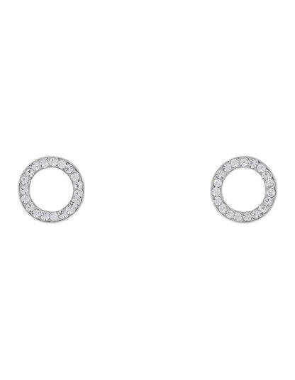 CZubic Zirconia Silver Circle Earring