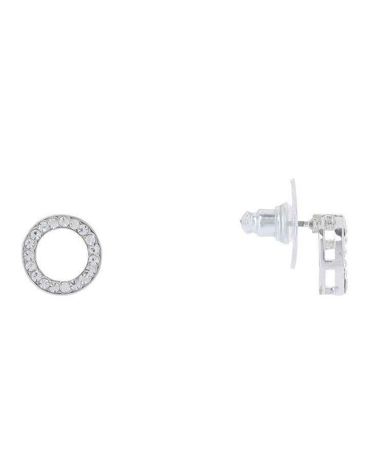 CZubic Zirconia Silver Circle Earring