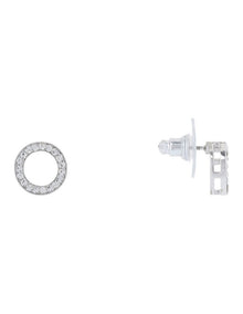 CZubic Zirconia Silver Circle Earring