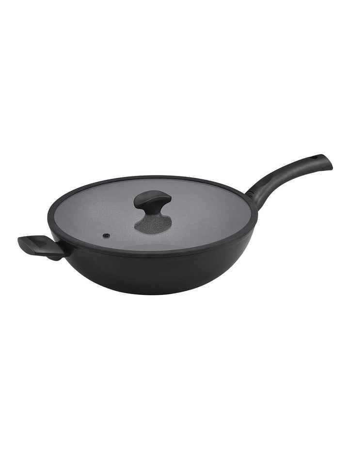 Per Salute Nonstick Induction Covered Stir-Fry 32cm in Black
