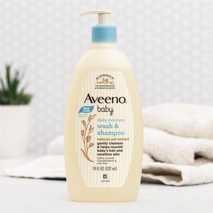 Aveeno Baby Daily Moisture Light Scent Sensitive Wash & Shampoo 532ml