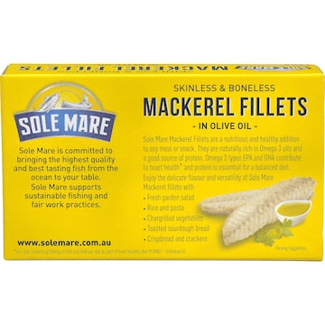 Sole Mare Mackerel Fillets In Olive Oil 120g