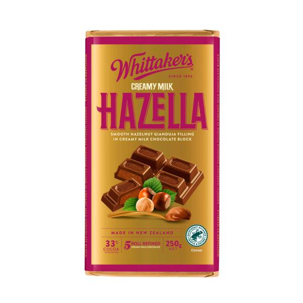 WHITTAKER'S BLOCK CHOCOLATE CREAMY HAZELLA 250G