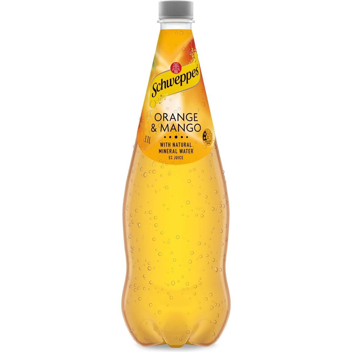 Schweppes Orange Mango Natural Mineral Water Bottle 1.1l