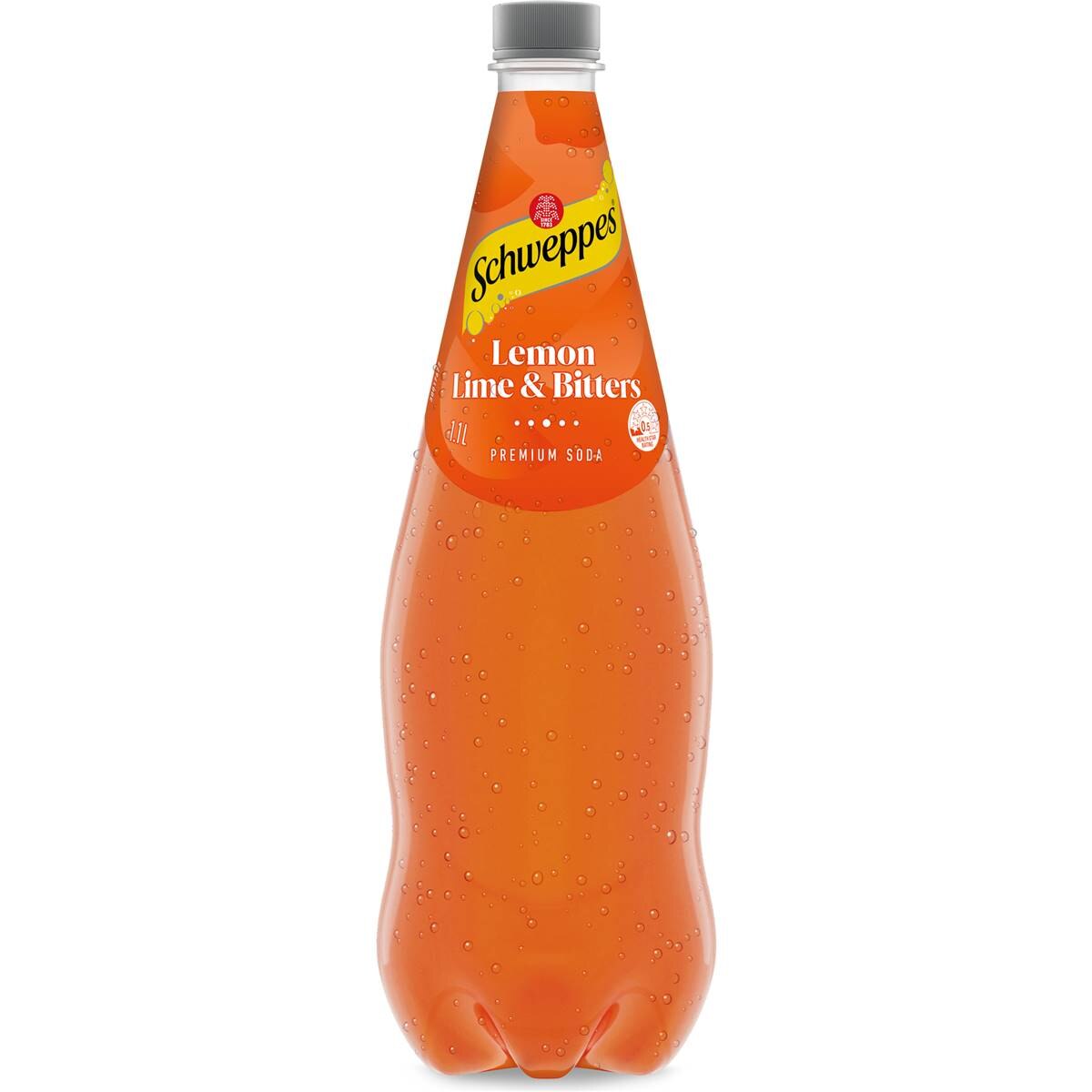 Schweppes Lemon Lime Bitters Soft Drink Classic Mixers Bottle 1.1l