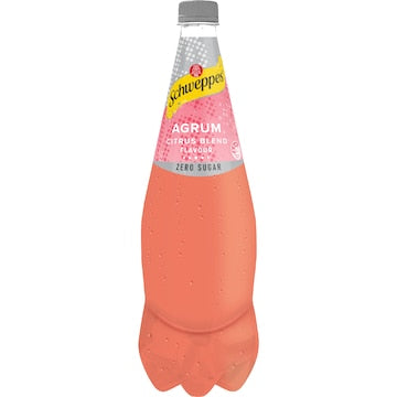 Schweppes Zero Sugar Agrum Citrus Blend Soft Drink Bottle 1.1L