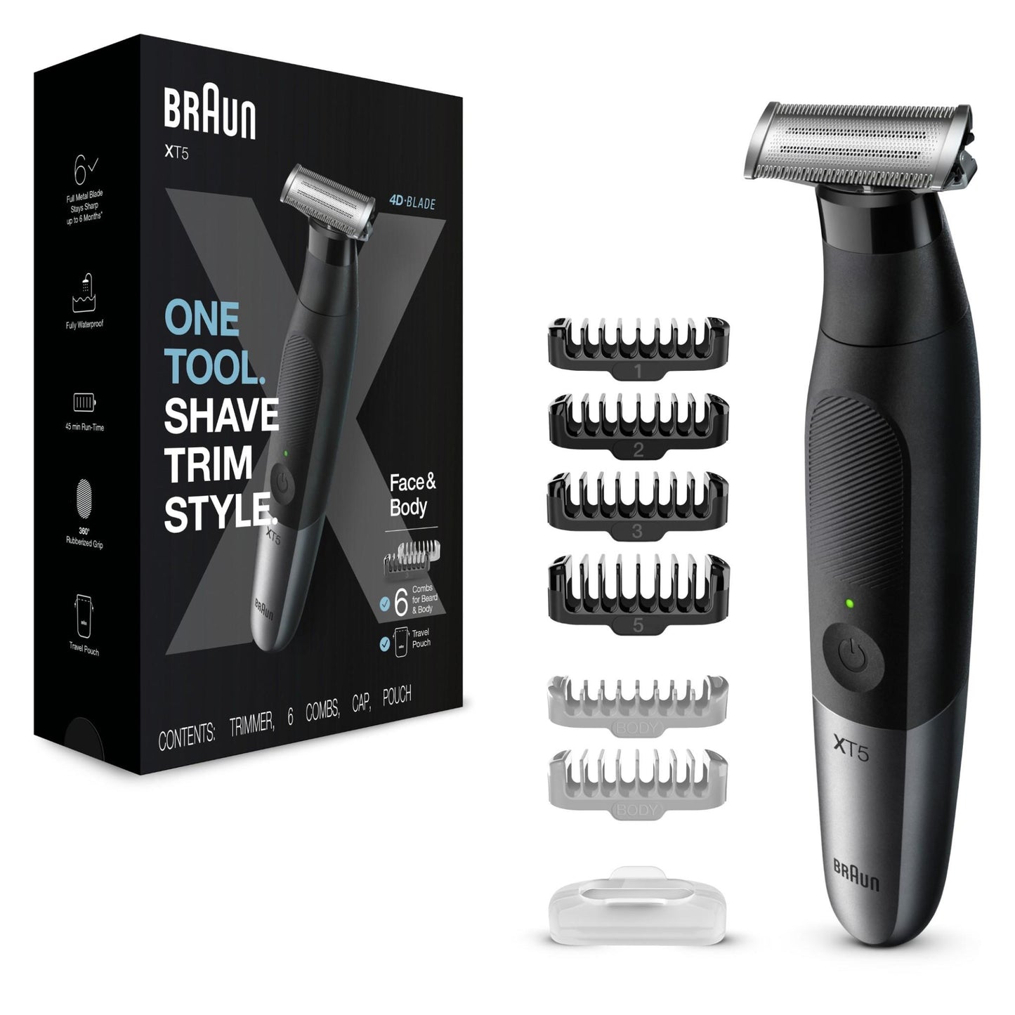 Braun XT5200 Series X Wet & Dry Hybrid Trimmer (Black/Grey Metal)