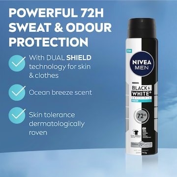 Nivea Men Black & White Invisble Fresh Antiperspirant Deodorant 250mL