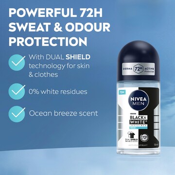 Nivea Men Black & White Invisible Fresh Roll On Deodorant 50mL
