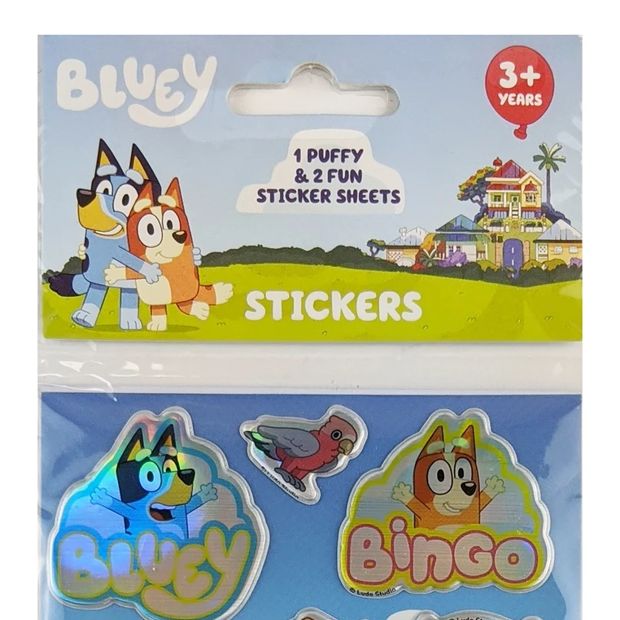 Bluey Puffy Sticker Set