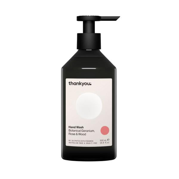 THANKYOU HAND WASH BOTANICAL GERANIUM- ROSE & WOOD 500ML