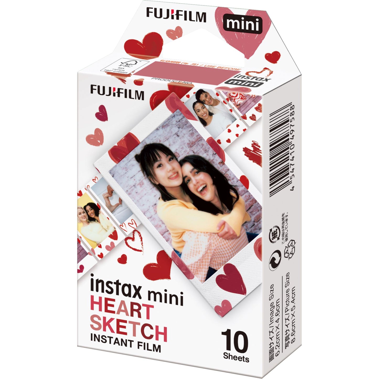 Fujifilm Instax Mini Film Heart for Instax Mini Cameras (10 Pack)