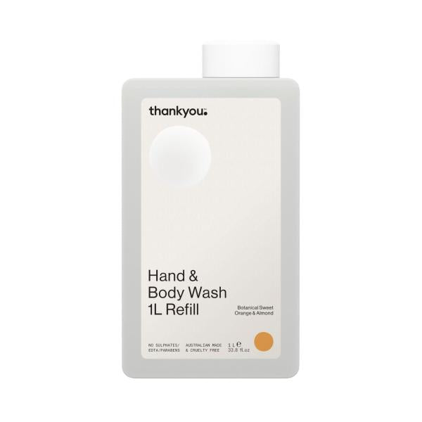 THANKYOU HAND & BODY WASH BOTANICAL SWEET ORANGE & ALMOND REFILL 1LITRE
