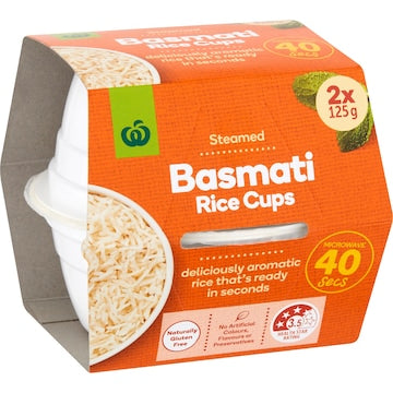 Woolworths Basmati Rice Microwave Cup 125g x 2 pack