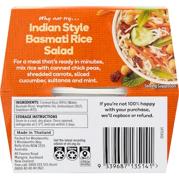 Woolworths Basmati Rice Microwave Cup 125g x 2 pack