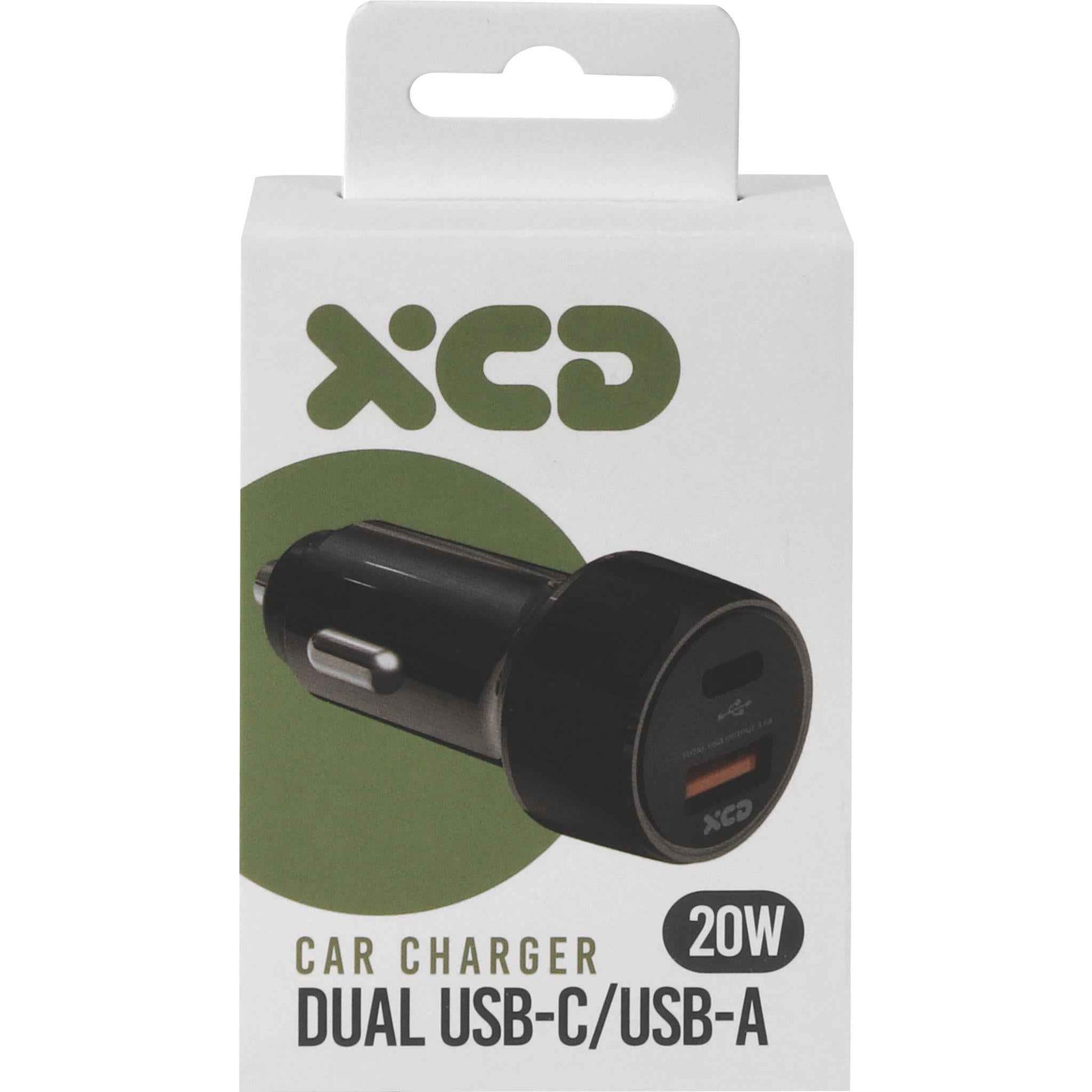 XCD Dual USB-C/USB-A 20W Car Charger