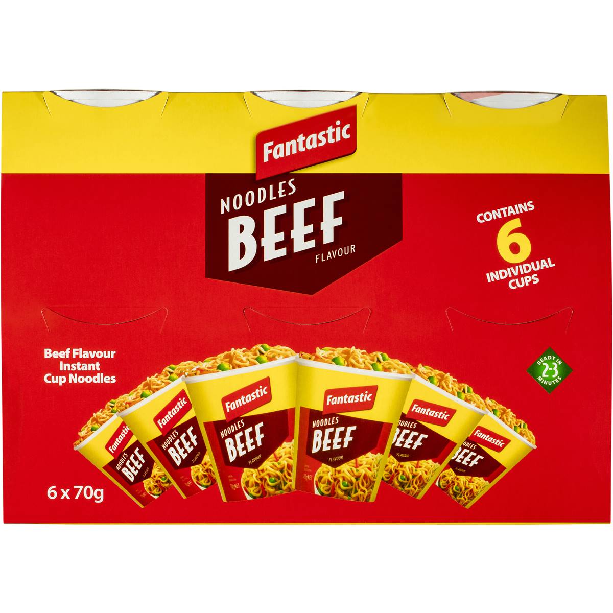 Fantastic Cup Noodles Beef 6 Pack
