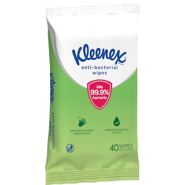 Kleenex Anti Bacterial To Go Wipes 40 pack