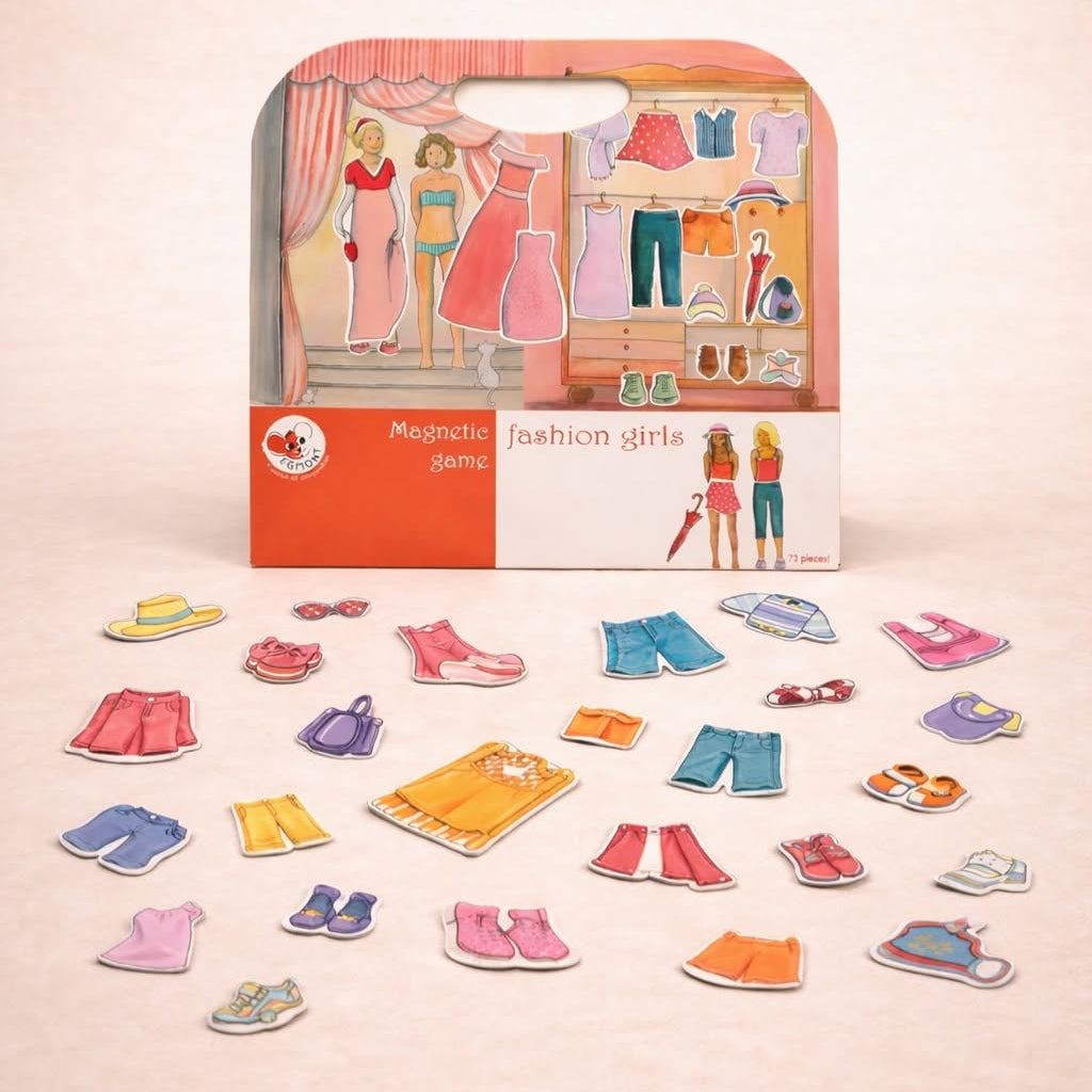 Egmont Magnetic Game Fashion Girls 73pcs Magnetic Interactive Activity Travel Toys 3yrs+