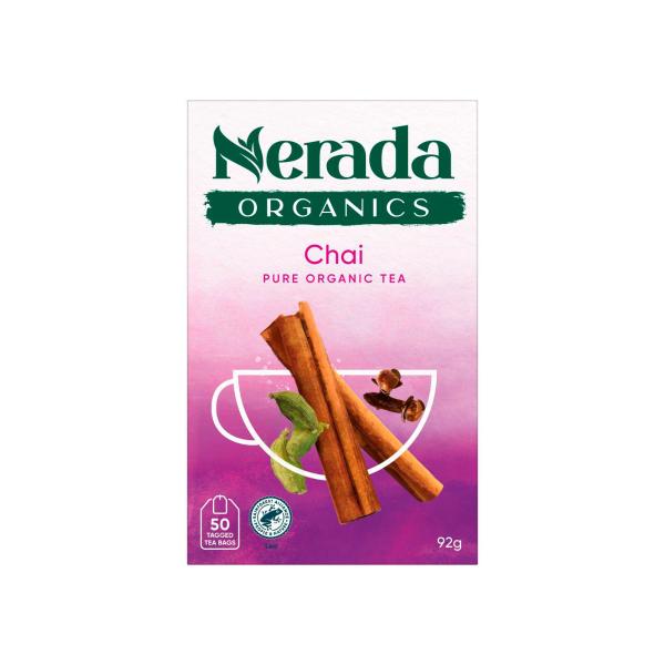NERADA ORGANIC TEA BAGS CHAI  50 PACK