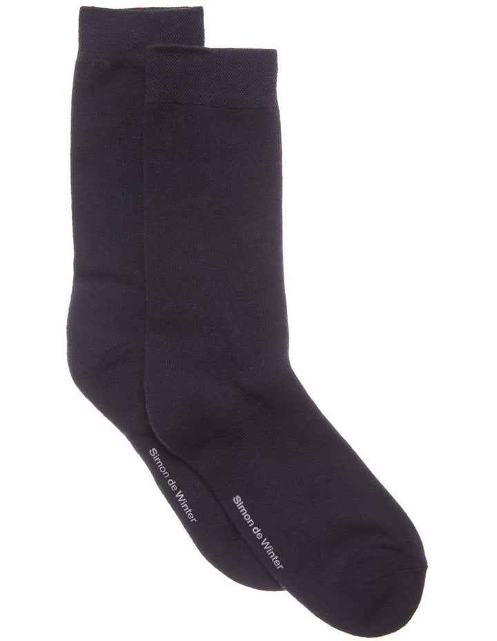 2 Pack Cotton Comfort Crew Socks in Black
