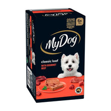 MY DOG ADULT WET DOG FOOD CLASSIC LOAF WITH GOURMET BEEF 6X100G TRAYS