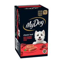 MY DOG WET DOG FOOD CLASSIC LOAF WITH GOURMET BEEF & HEARTY LIVER 6X100G TRAYS