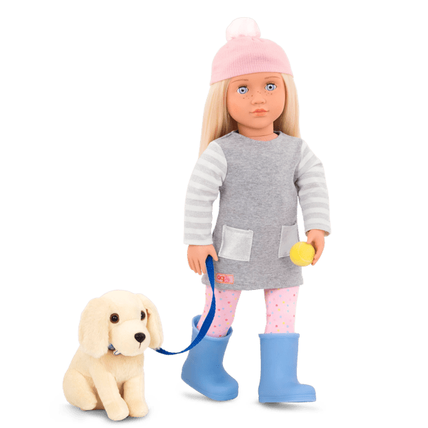 Our Generation Deluxe 45cm Doll - Meagan & Pet Golden Retriever