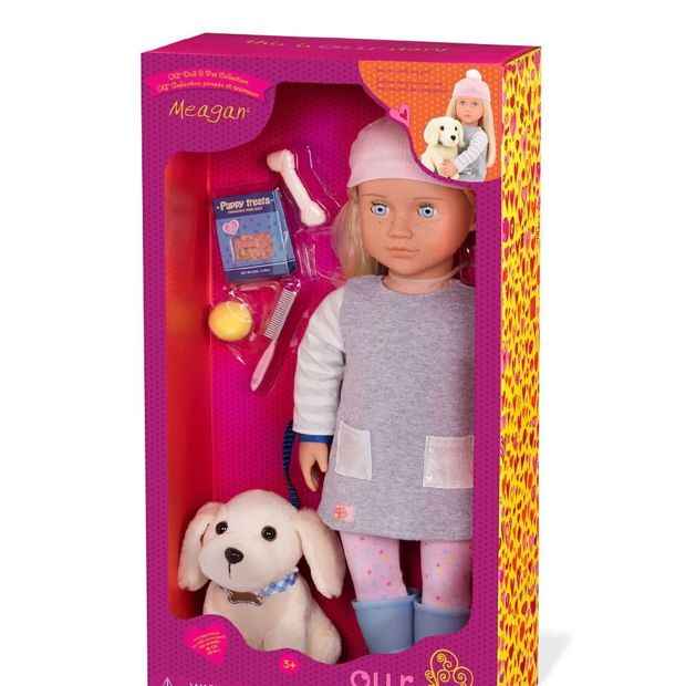 Our Generation Deluxe 45cm Doll - Meagan & Pet Golden Retriever