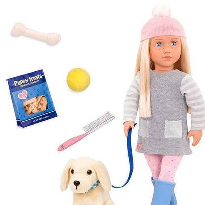 Our Generation Deluxe 45cm Doll - Meagan & Pet Golden Retriever