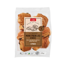 COLES ALL BUTTER MINI PAIN AU CHOC 8PK 240G