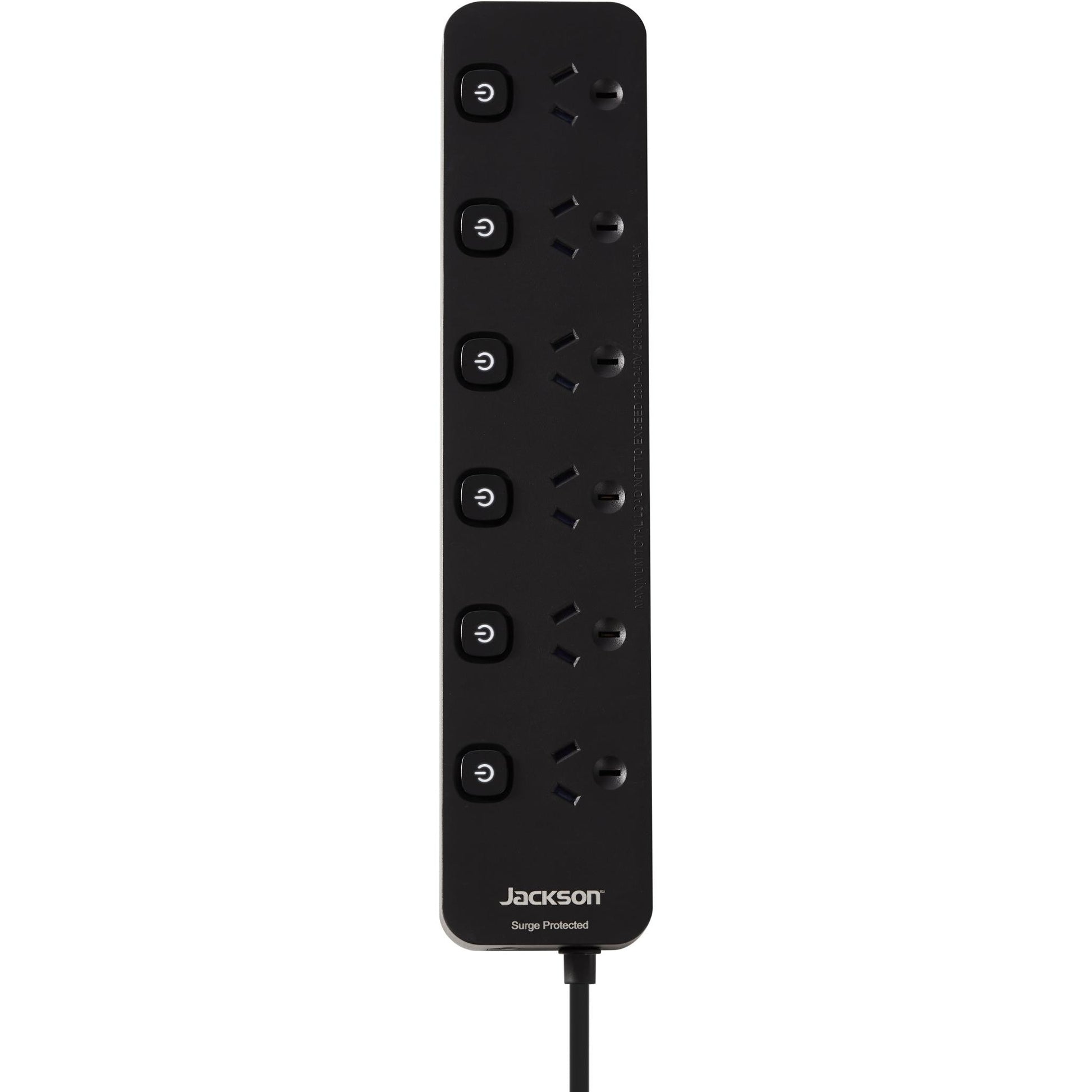 Jackson 6 Way Switched Surge Protected Powerboard