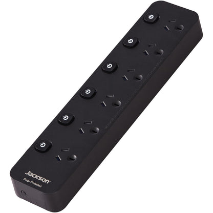 Jackson 6 Way Switched Surge Protected Powerboard