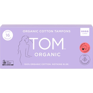 TOM Organic Super Tampons 16 pack