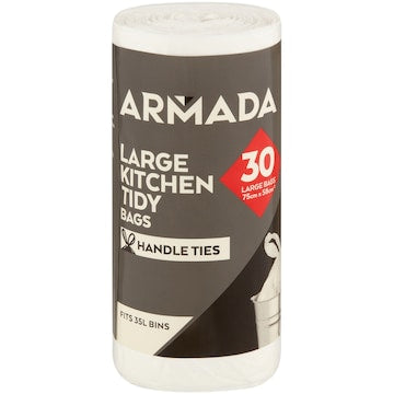 Armada Kitchen Tidy Bags With Handles Large Roll 30 pack