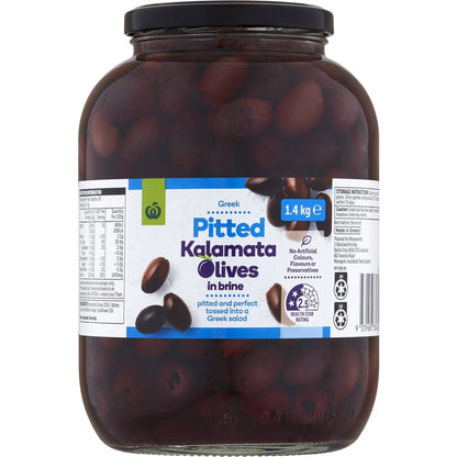 Woolworths Pitted Kalamata Olives In Brine 1.4kg
